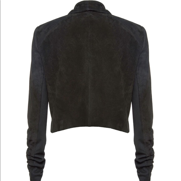 NWT $898 Alice + Olivia Harvey Suede Leather Open Front Jacket Coat - Picture 7 of 9